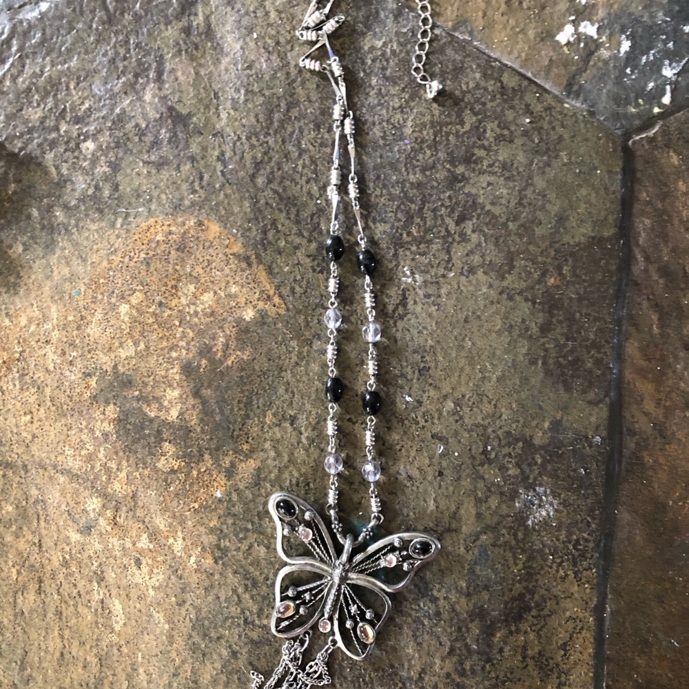 Elegant Silver Butterfly Necklace